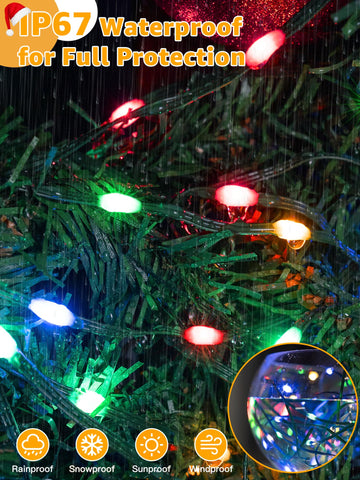 BrightChristmas 600 LED lights with IP67 waterproof rating for rainproof outdoor use