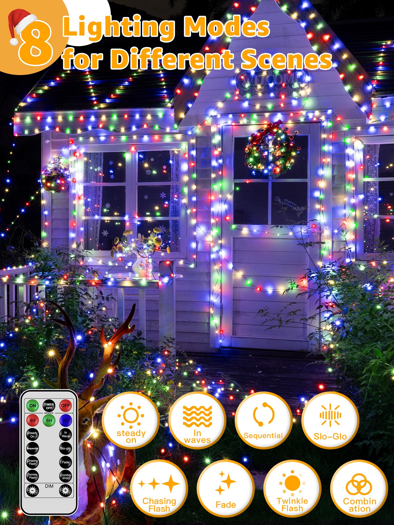 BrightChristmas remote control enables easy mode and brightness adjustments