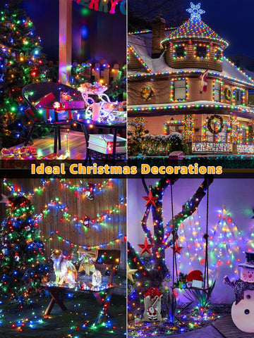 BrightChristmas porch and garden decoration with long distance lighting.