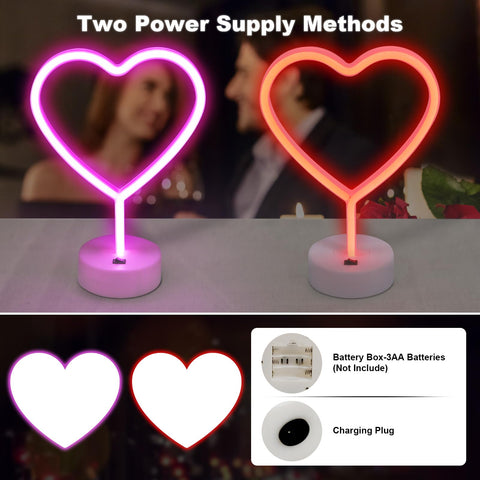 BRIGHTDECK pink heart neon sign used for a wedding ceremony ambiance