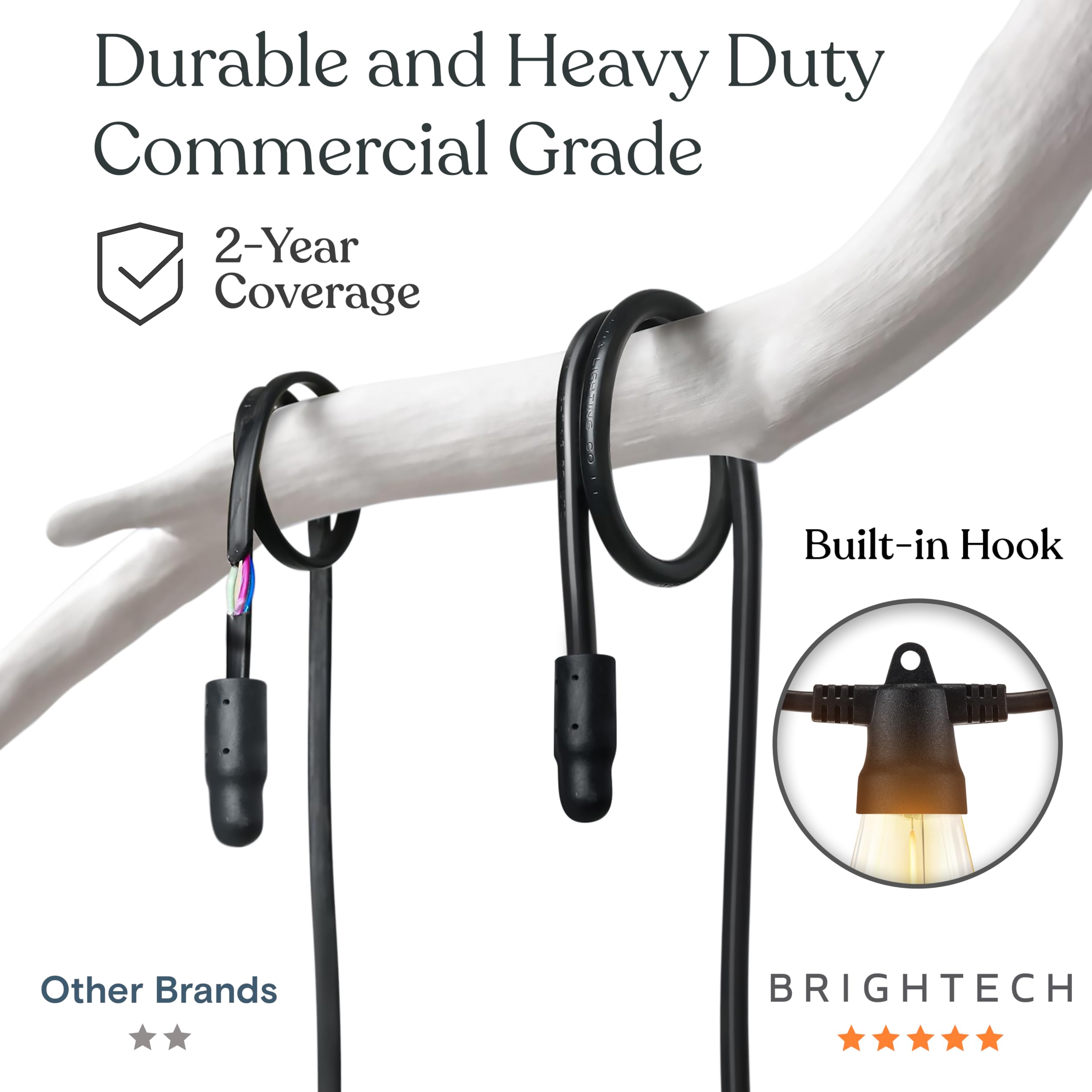Brightech Ambience Pro 12 shatterproof S14 bulbs provide durable party lighting.