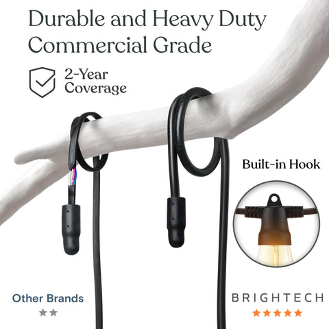 Brightech Ambience Pro 12 shatterproof S14 bulbs provide durable party lighting.