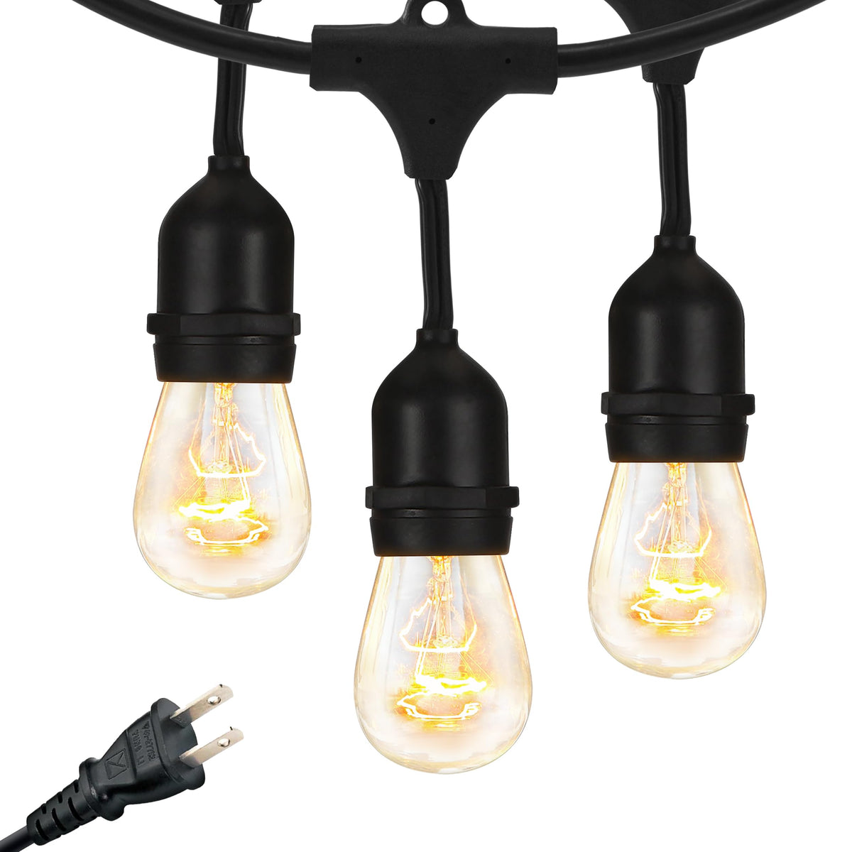 Brightech Ambience Pro 24ft outdoor string lights illuminate patios with warm Edison glow.