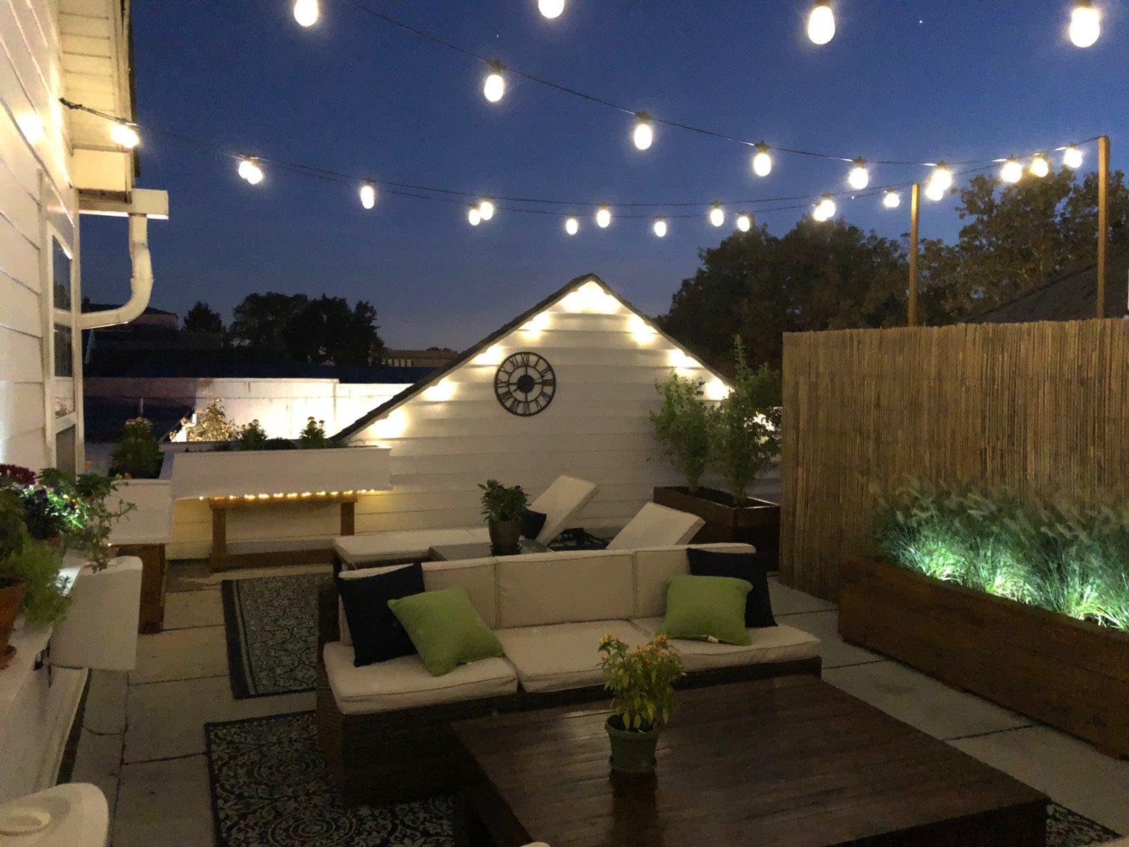 Brightech Ambience Pro evening glow for backyard dining and gatherings.