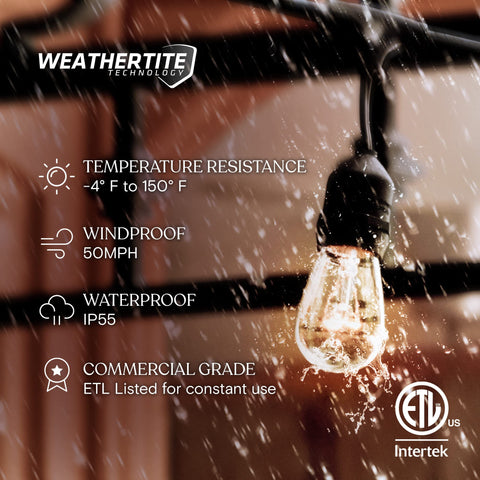 Brightech Ambience Pro Edison bulbs closeup shows vintage filament and inviting ambience.