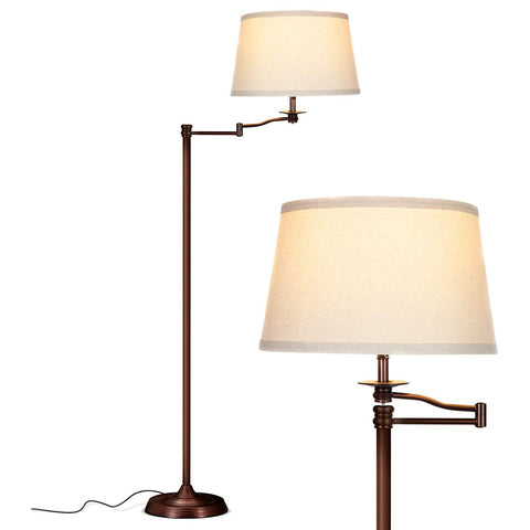 Brightech Caden floor lamp with bronze base enhances sturdy, elegant room foundation.