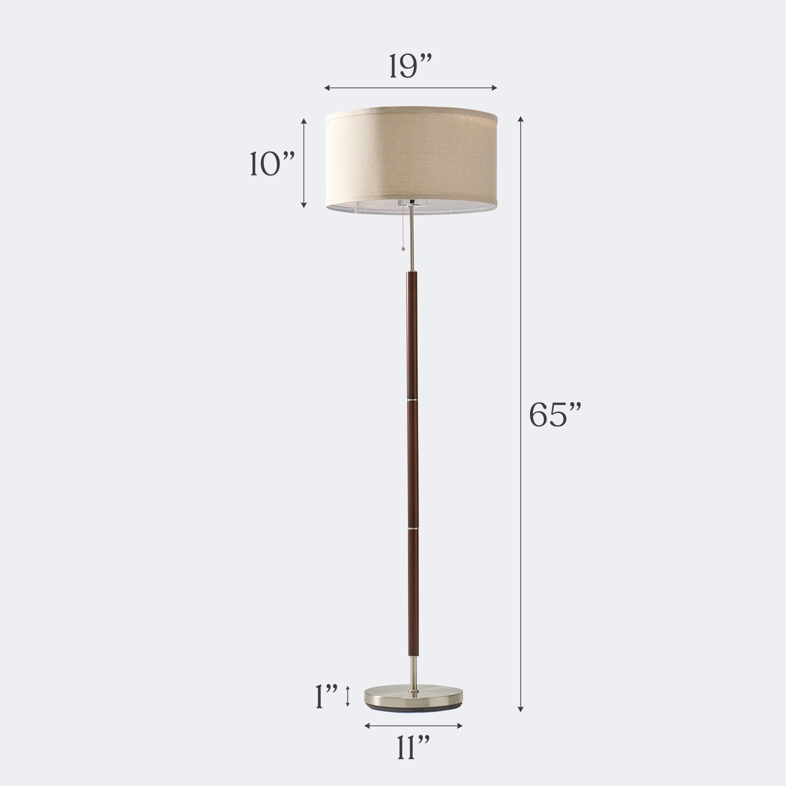 Brightech Carter ambient glow from cylindrical shade enhances calm spaces.