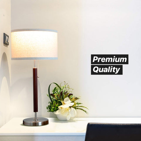 Brightech Carter bedside lamp with open top shade for comfortable light.