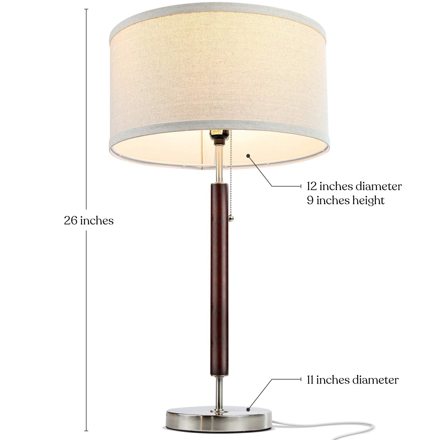 Brightech Carter modern nightstand lamp complements contemporary decor.