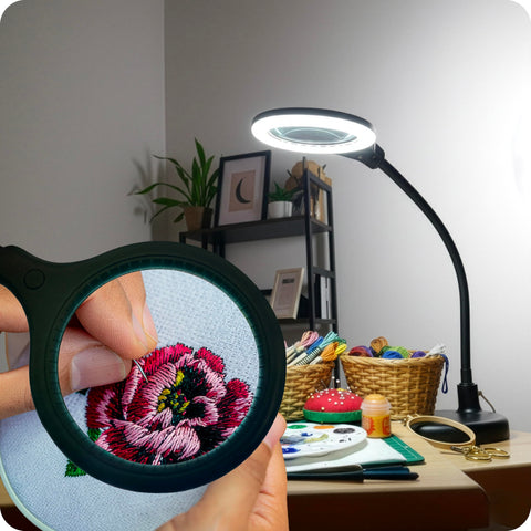 Brightech LightView Pro Flex LED magnifier light enhances small-detail jewelry inspection