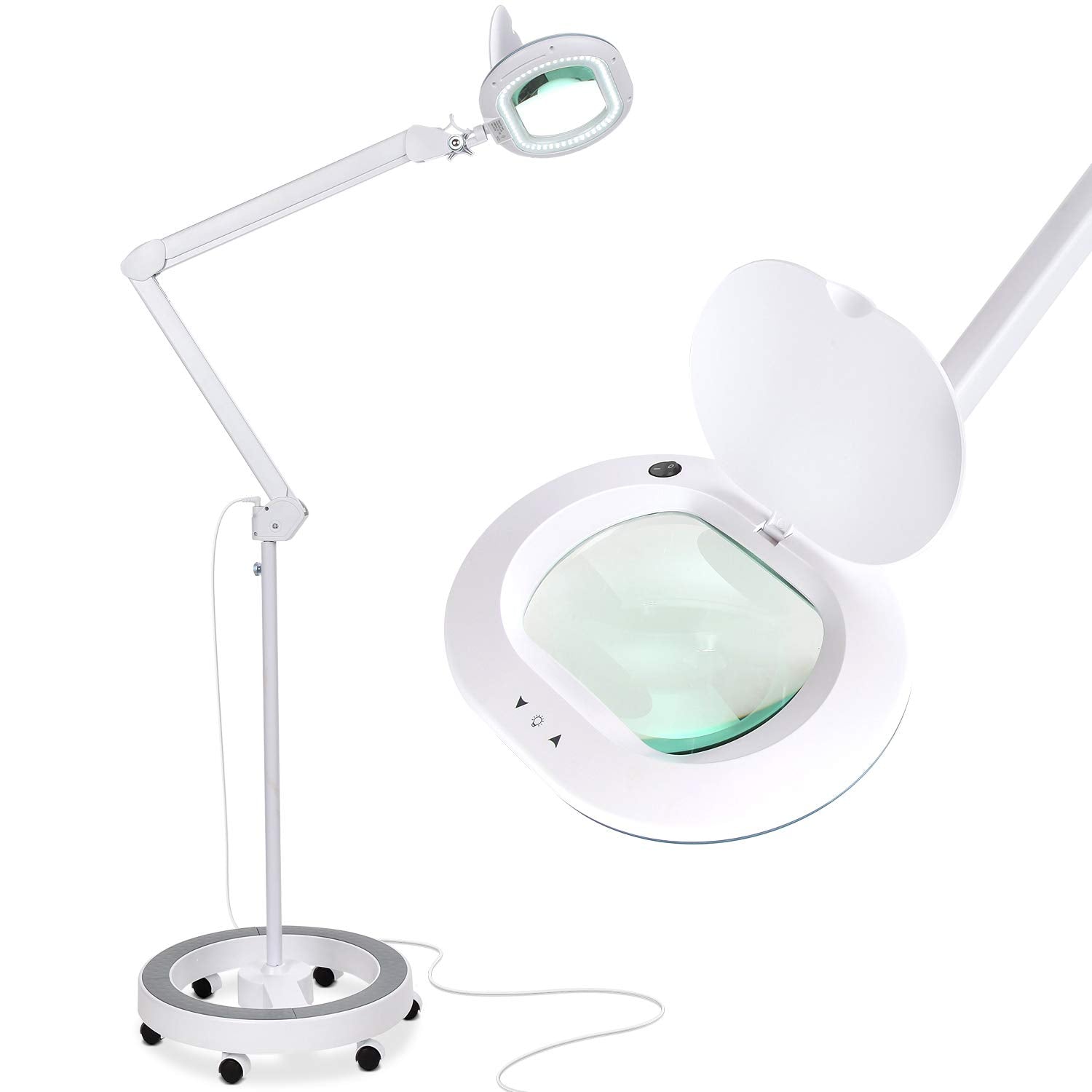 Brightech LightView Pro with lighted magnifying glass for hands-free precision detail work.