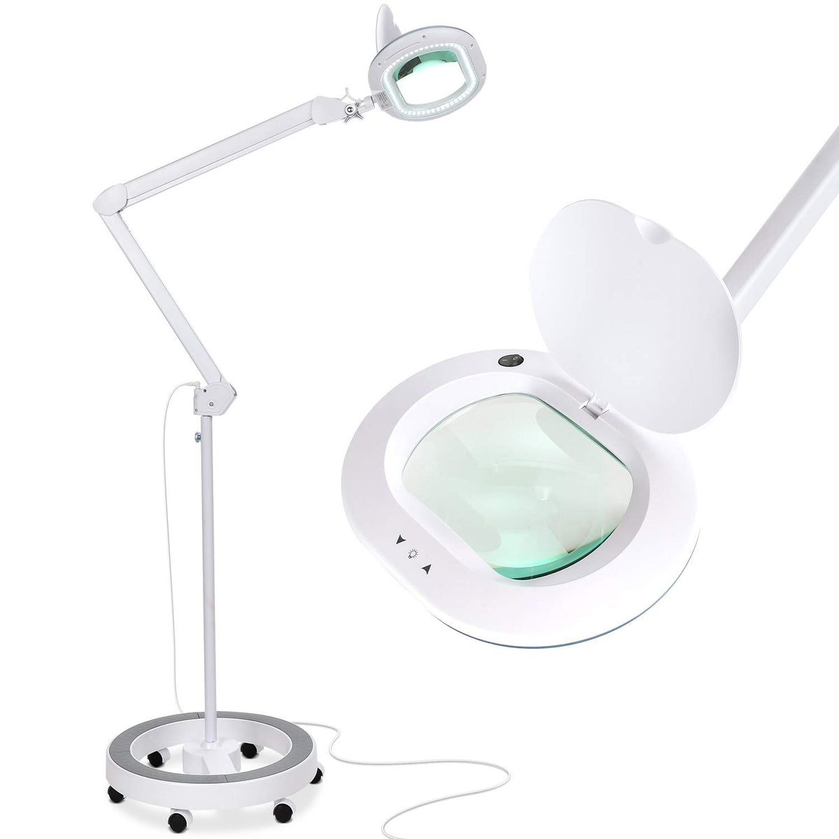 Brightech LightView Pro with lighted magnifying glass for hands-free precision detail work.