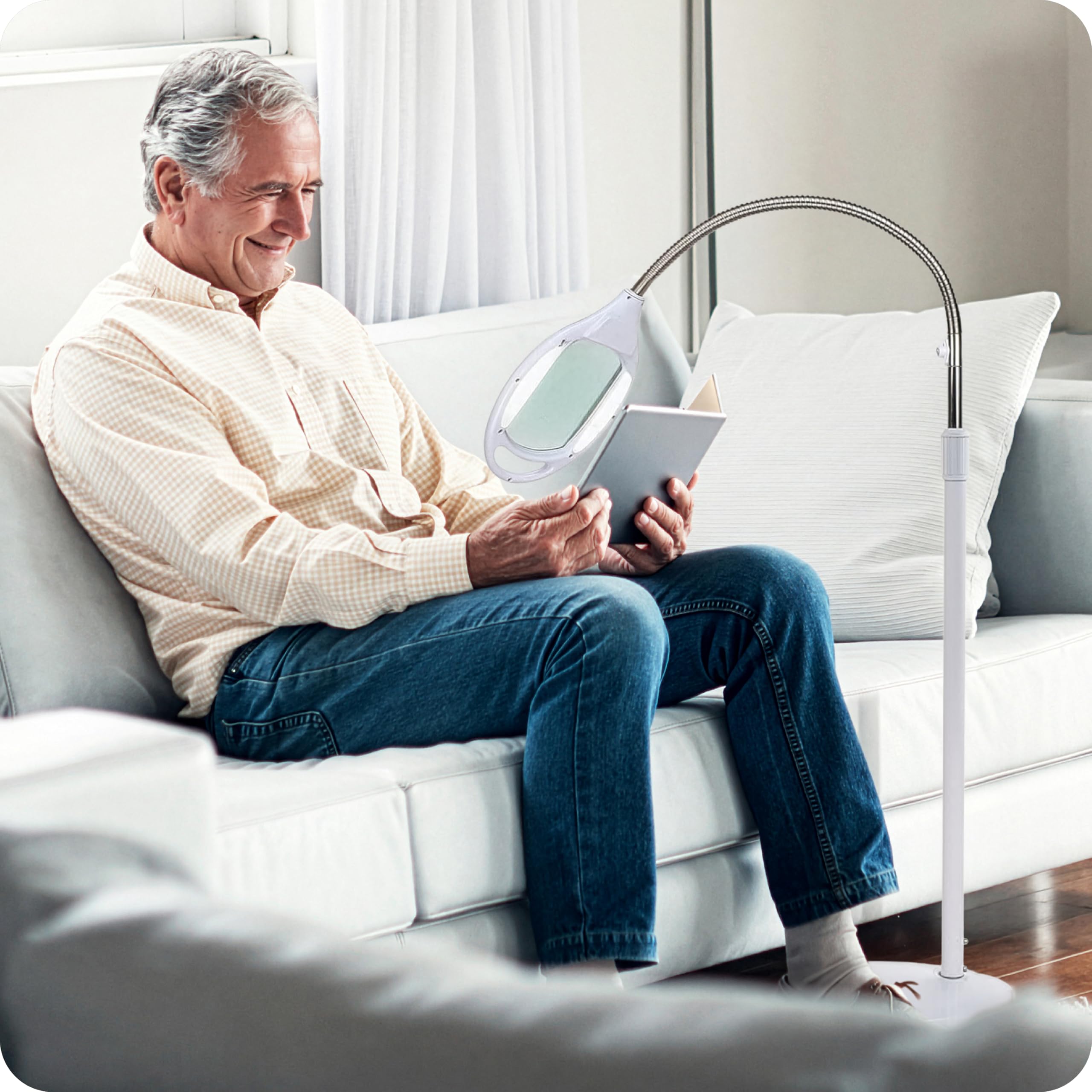Brightech LightView Pro rectangular magnifier lens provides full page view.
