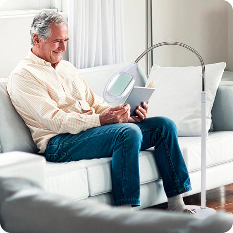 Brightech LightView Pro rectangular magnifier lens provides full page view.