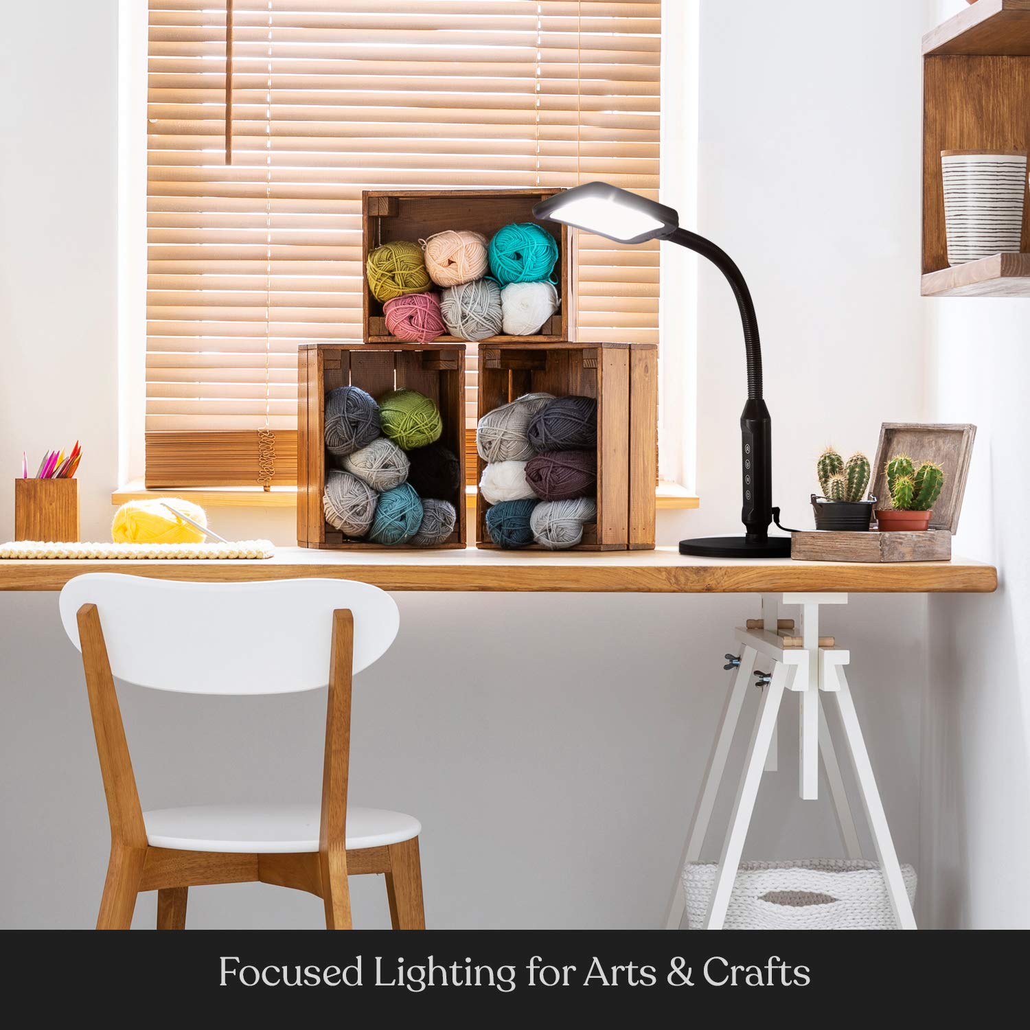 Brightech Litespan adjustable height supports standing or desk use.