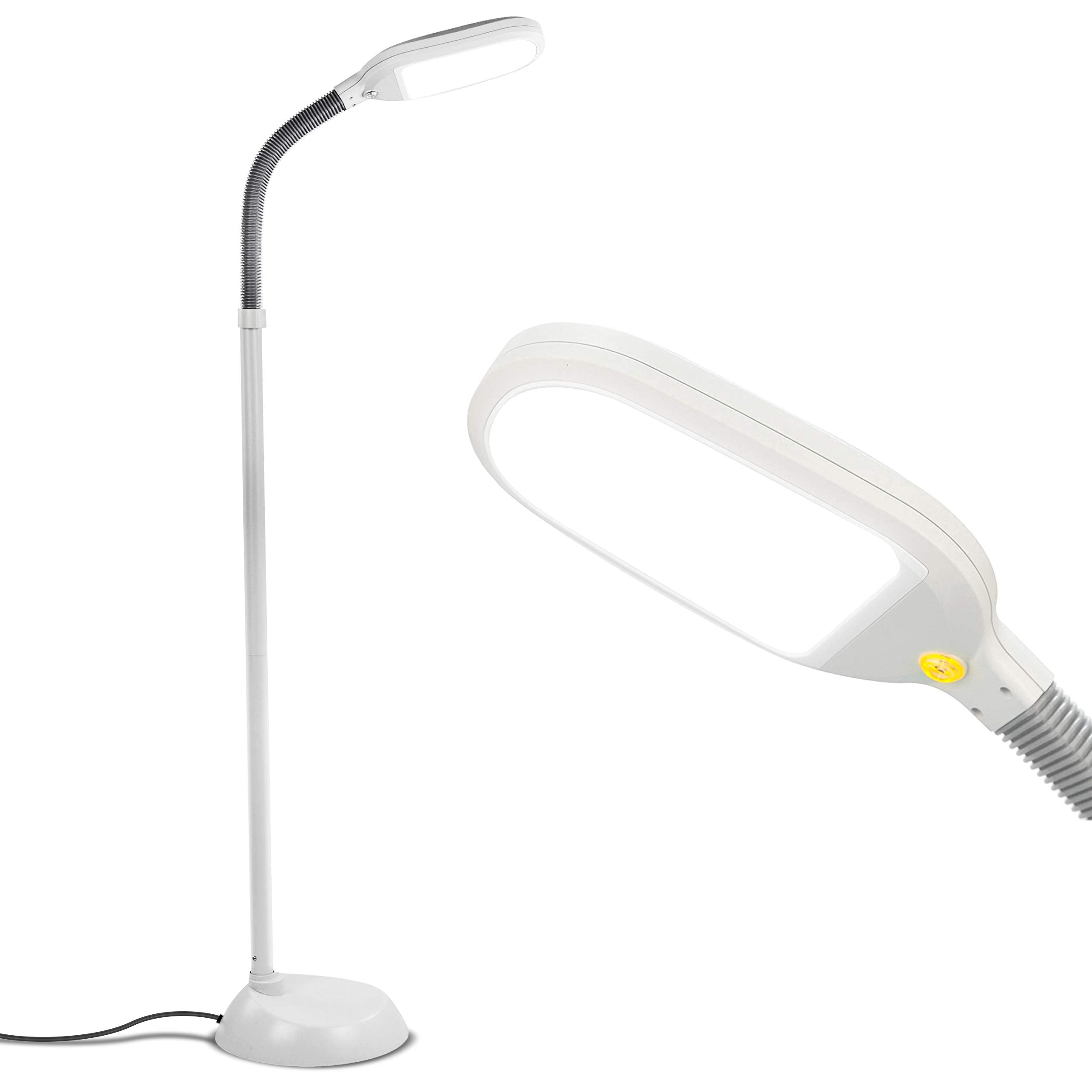Brightech Litespan floor lamp base view showing sturdy weighted base for stability.