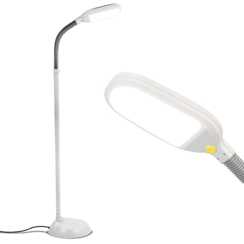 Brightech Litespan floor lamp base view showing sturdy weighted base for stability.