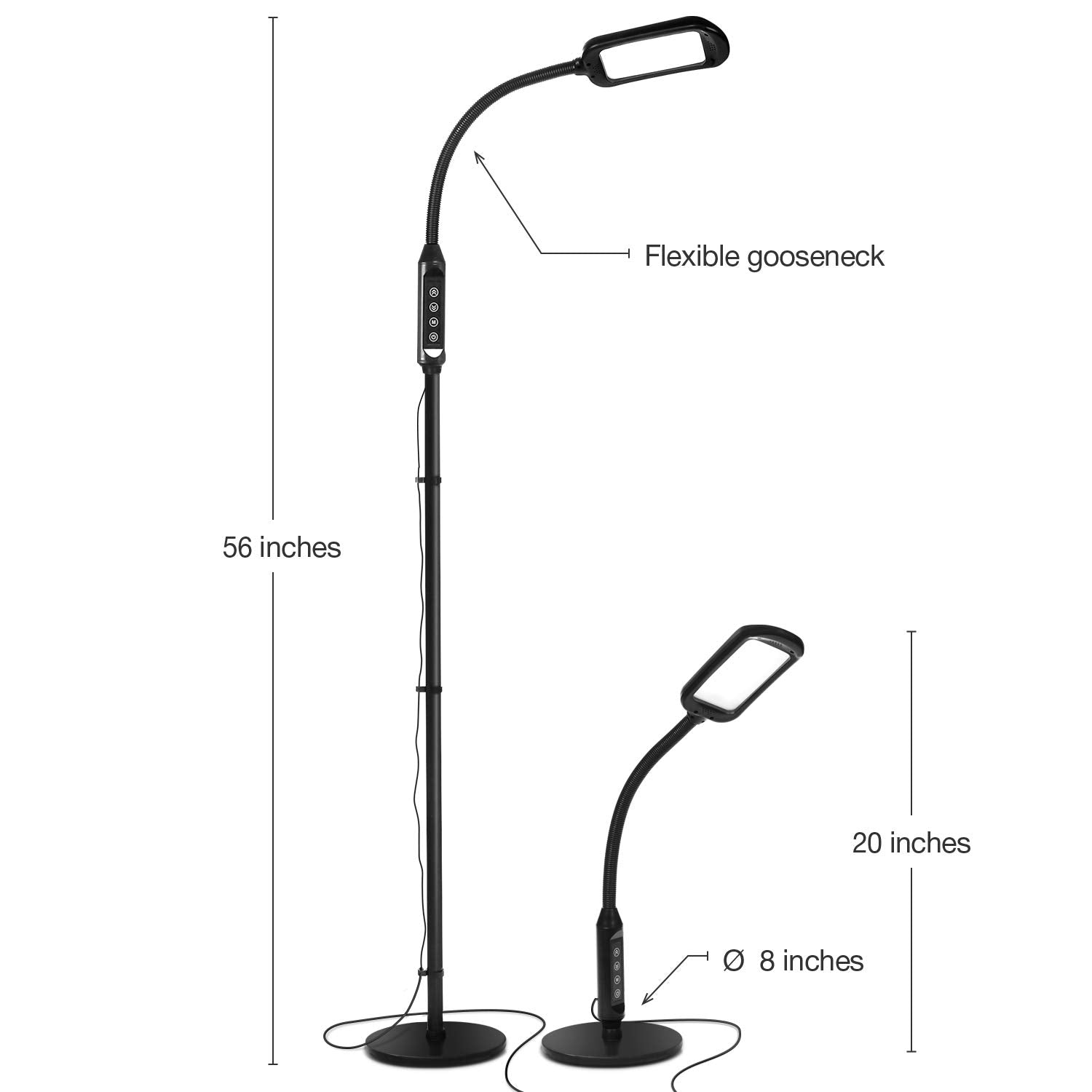 Brightech Litespan heavy base ensures stability on busy desks and living rooms.