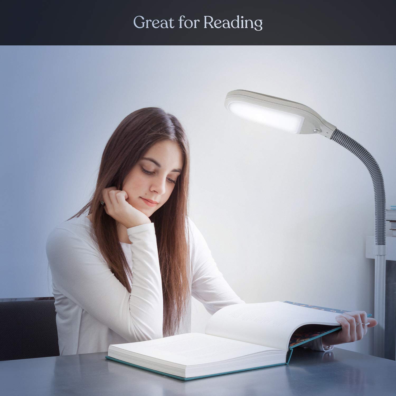 Brightech Litespan natural daylight LED provides clear illumination for detail work.
