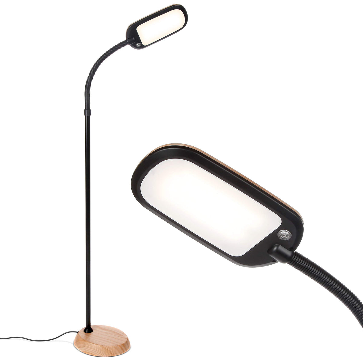 Brightech Litespan Slim base provides stable support for safe placement.