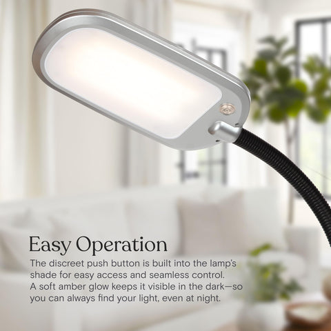 Brightech Litespan sturdy base reduces tipping risk.