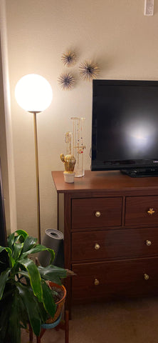 Brightech Luna frosted globe adds mid-century charm to rooms.