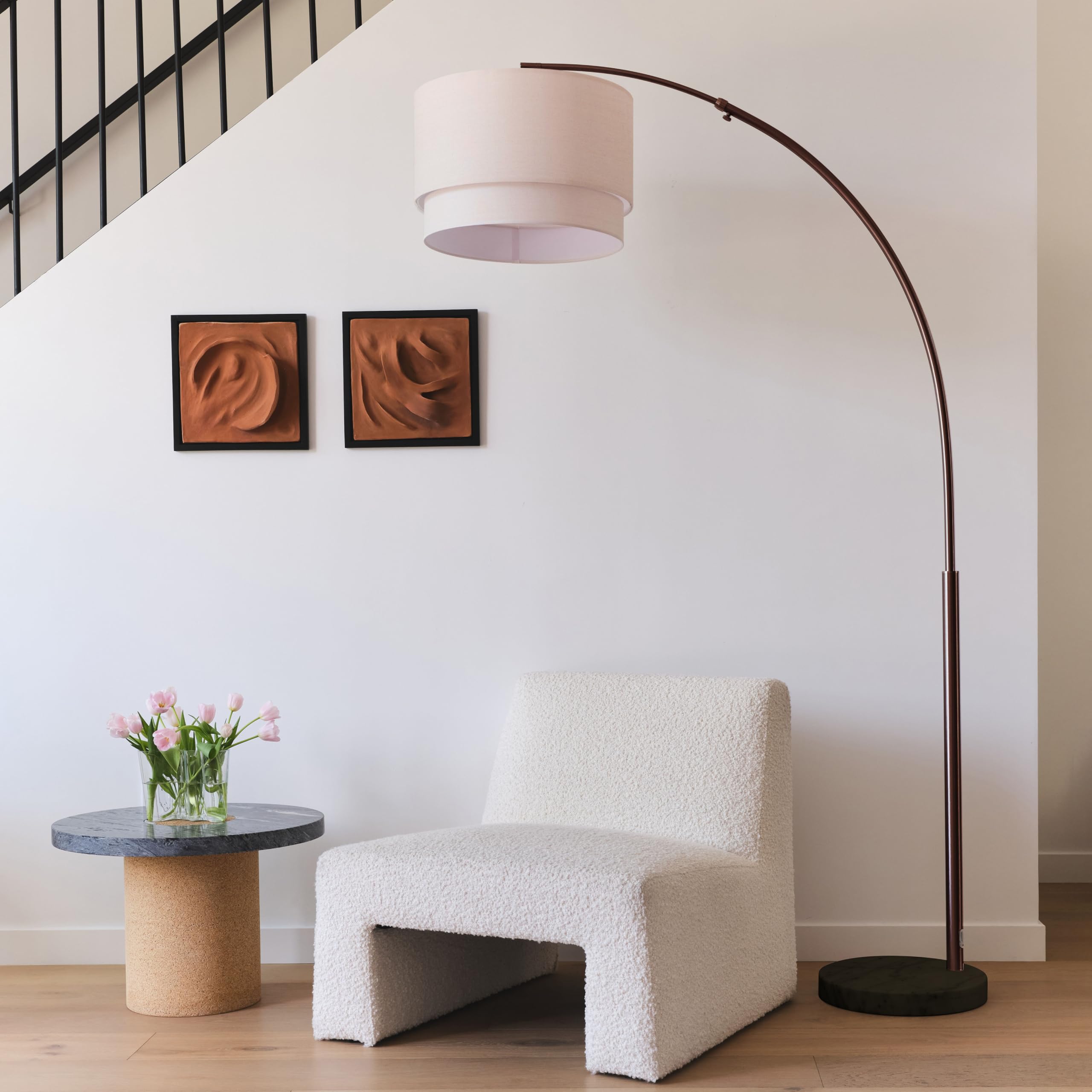 Brightech Mason Arc Lamp LED 9W 800 lumens delivers bright, energy-saving light.
