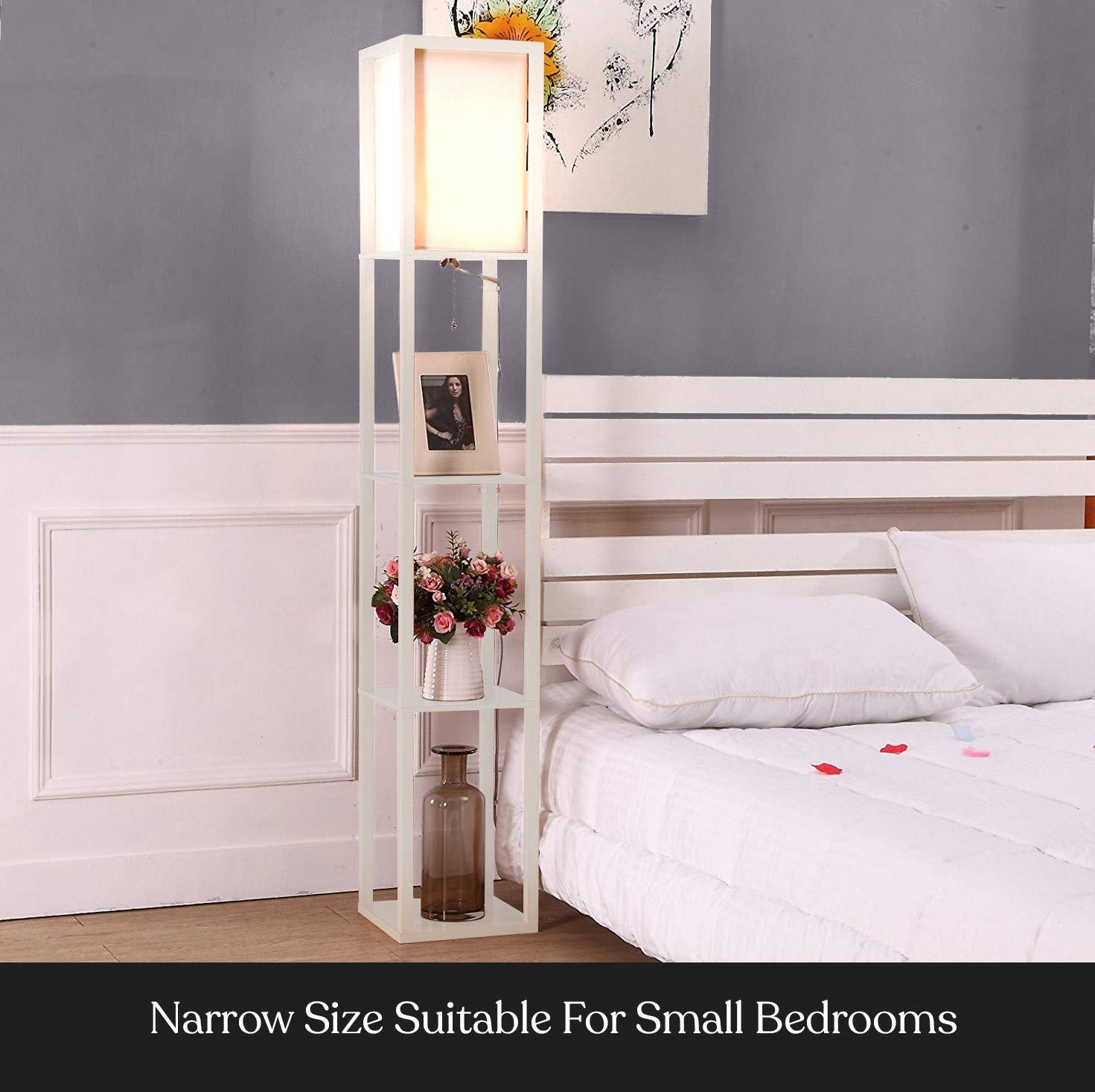 63-inch Brightech Maxwell tall design fits slim spaces without crowding rooms.
