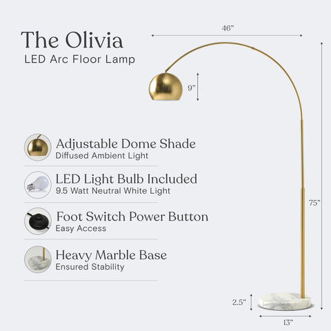 Brightech Olivia marble base adds stability and natural beauty
