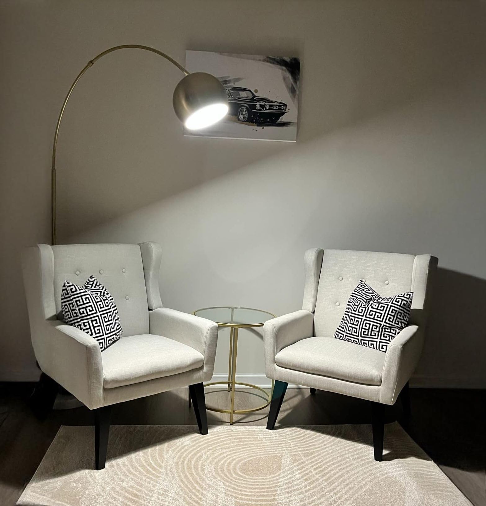 Olivia tall lamp stands 75 inches for sofa-side lighting