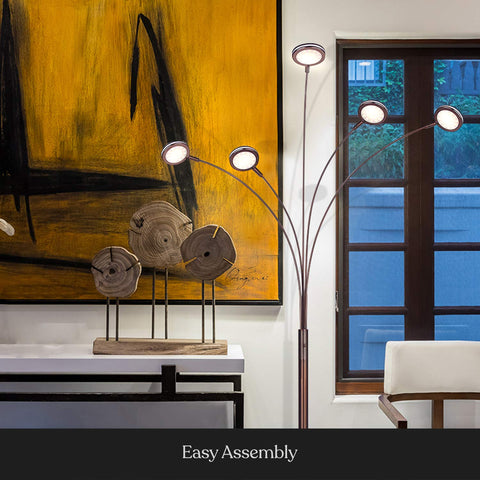 Brightech Orion Arc Lamp in bronze finish complements modern decor with warmth