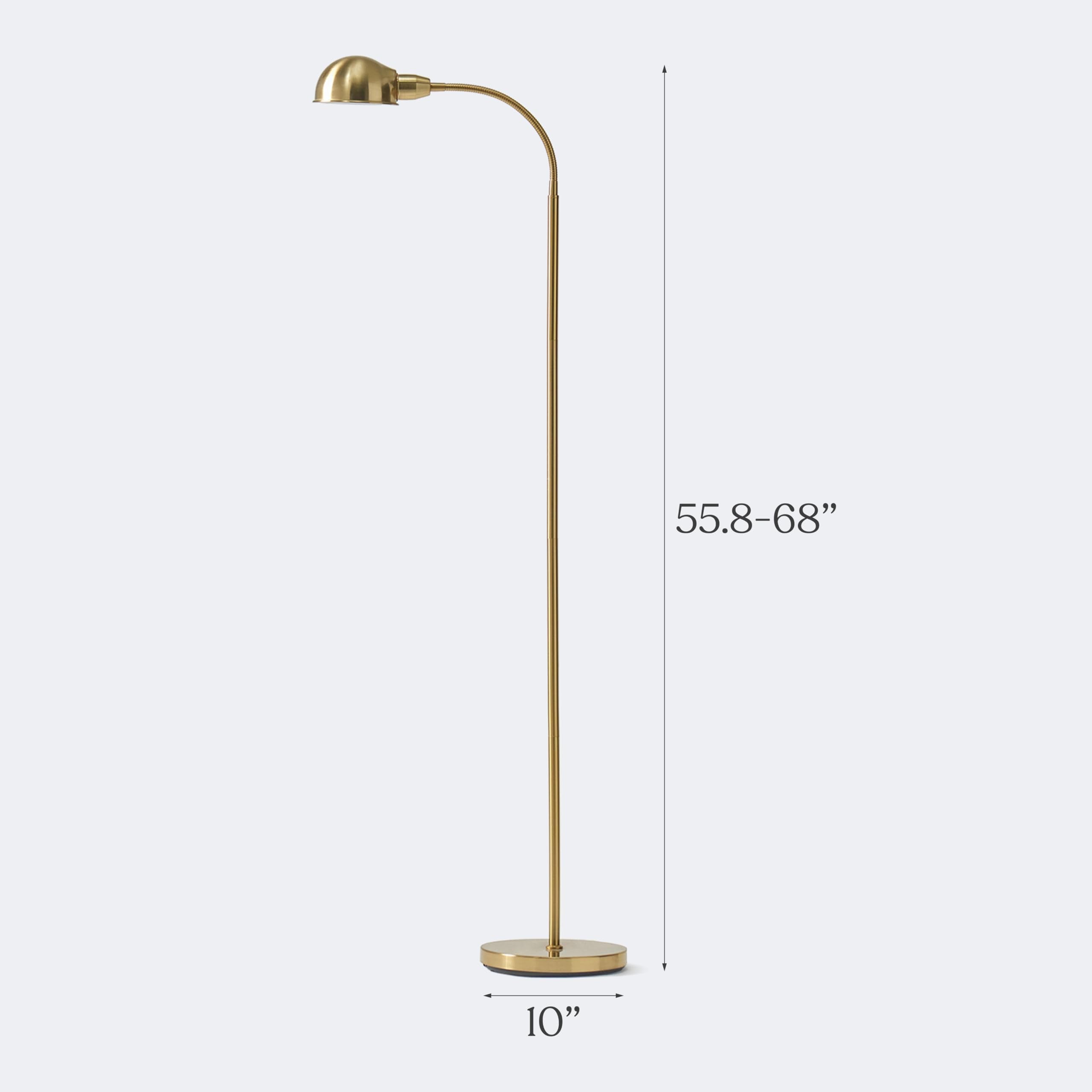 Brightech Regent sturdy base minimizes tipping in busy rooms.