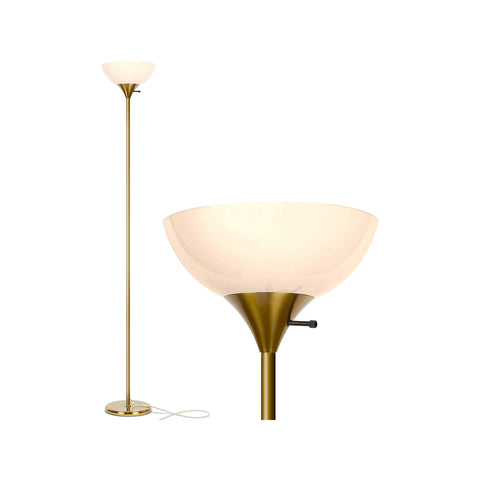 Brightech Sky Dome brass base provides stable support for living rooms.
