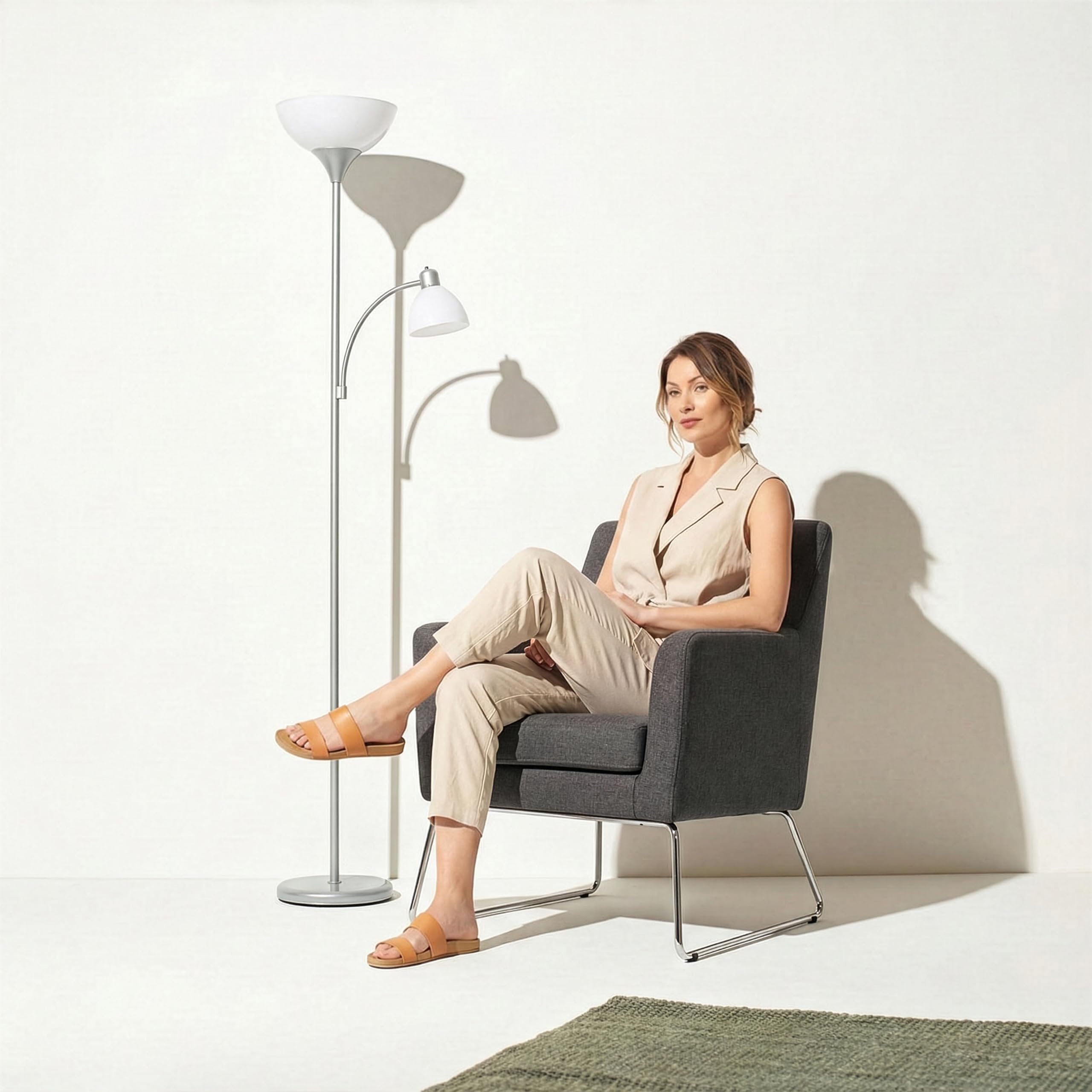 Brightech Sky Dome Plus adjustable arm enables directional task lighting.