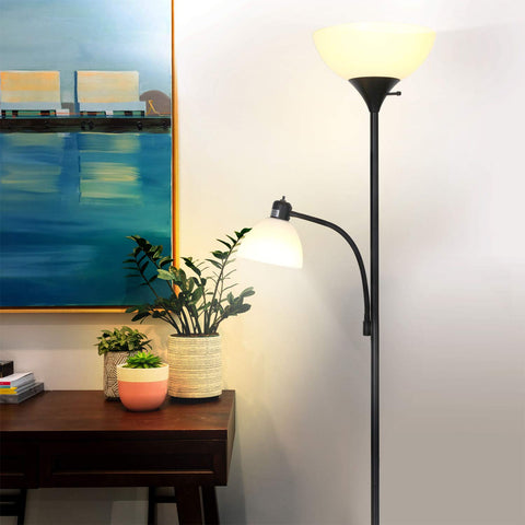 Brightech Sky Dome Plus torchiere head provides ambient uplight for cozy evenings