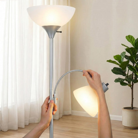 Brightech Sky Dome Plus silver finish complements modern interiors.