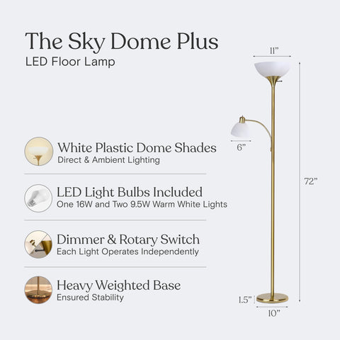 Brightech Sky Dome Plus warm LEDs create inviting atmosphere.