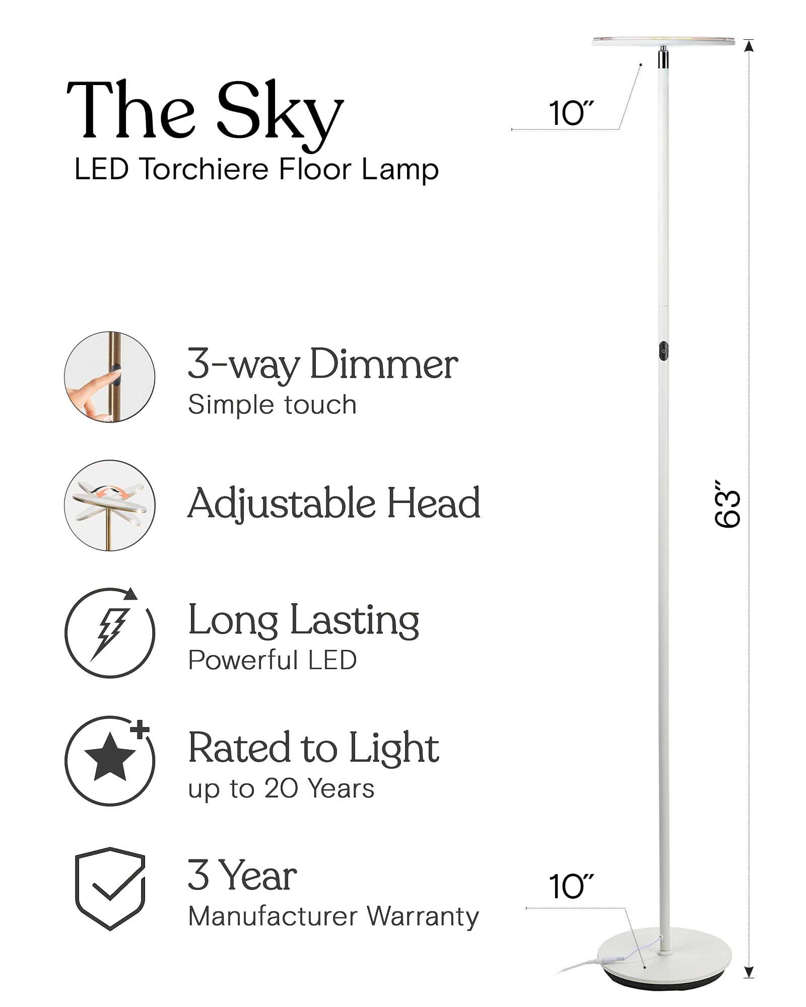 Brightech Sky LED head delivers warm 3000K light with slender profile