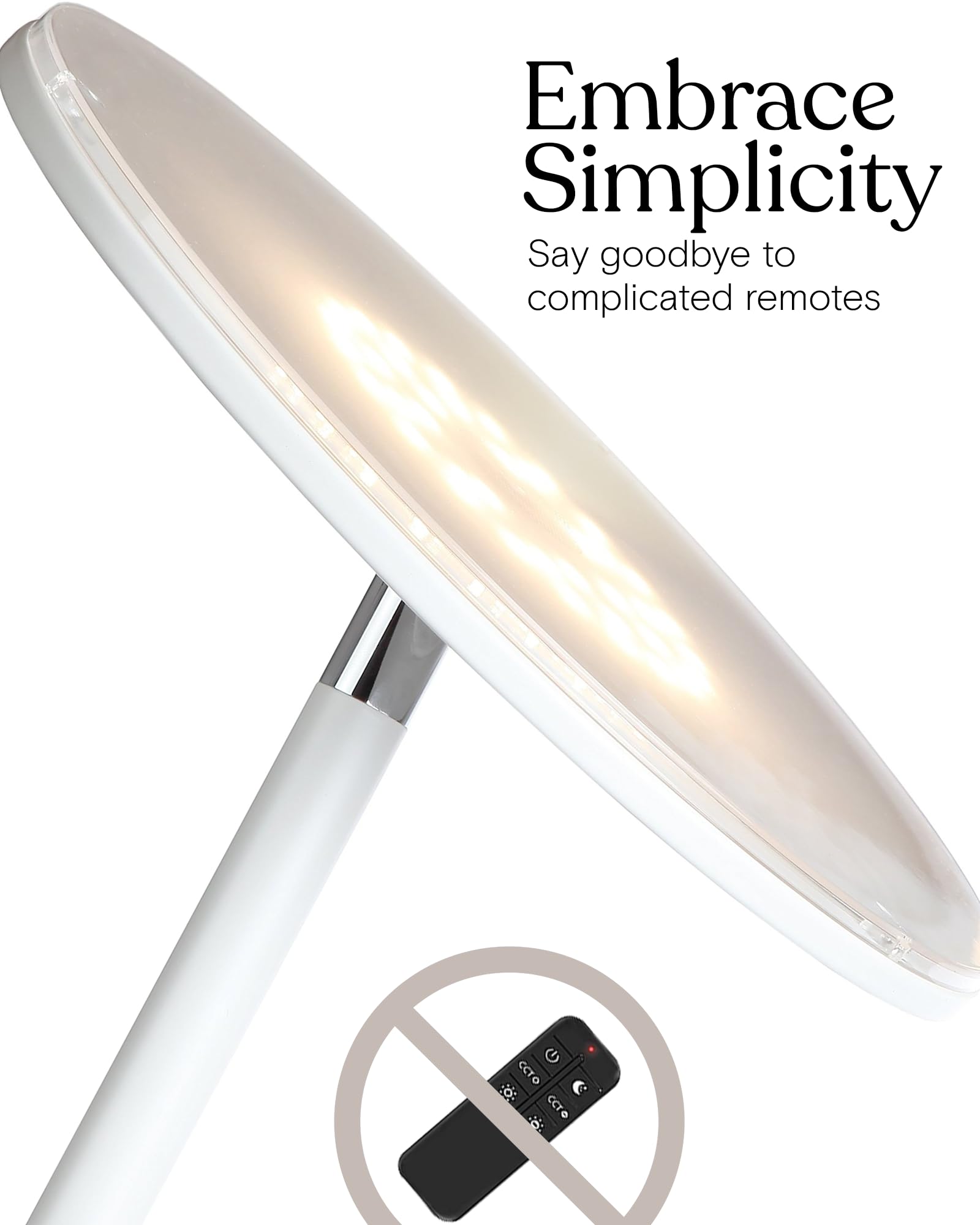 Brightech Sky tall standing lamp brightening a home office desk