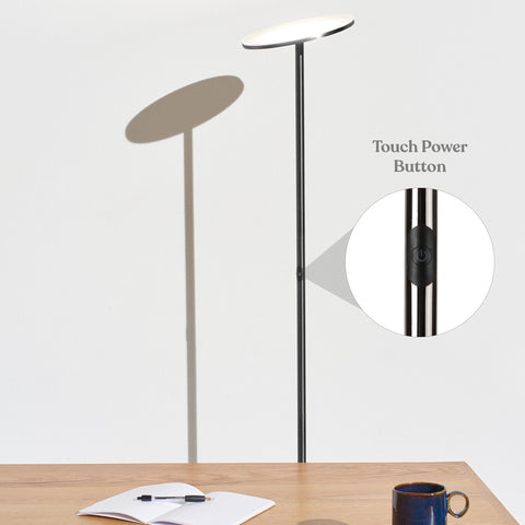 Brightech Sky rotating head directing light to reading area