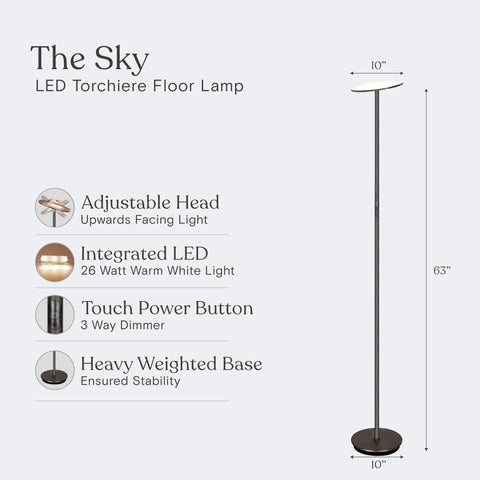 Brightech Sky warm 3000K glow enhancing cozy living room ambience