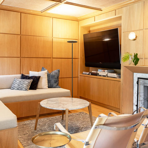 Brightech Sky warm 3000K glow creates a cozy atmosphere.