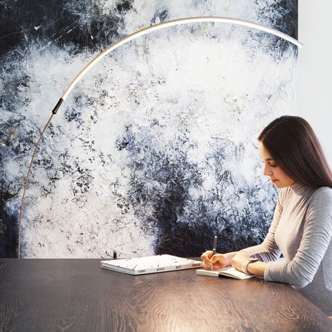 Brightech Sparq Arc suits office setups with overhead, clear illumination.