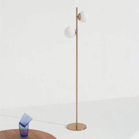 Brightech Sphere floor lamp globes glow softly creating cozy ambiance