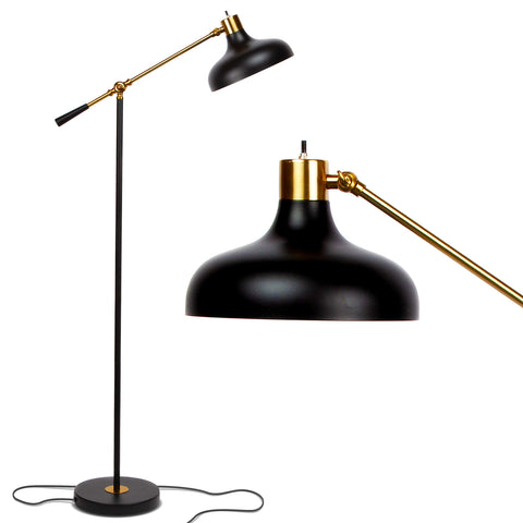 Brightech Wyatt LED floor lamp with adjustable head for focused reading and crafts.