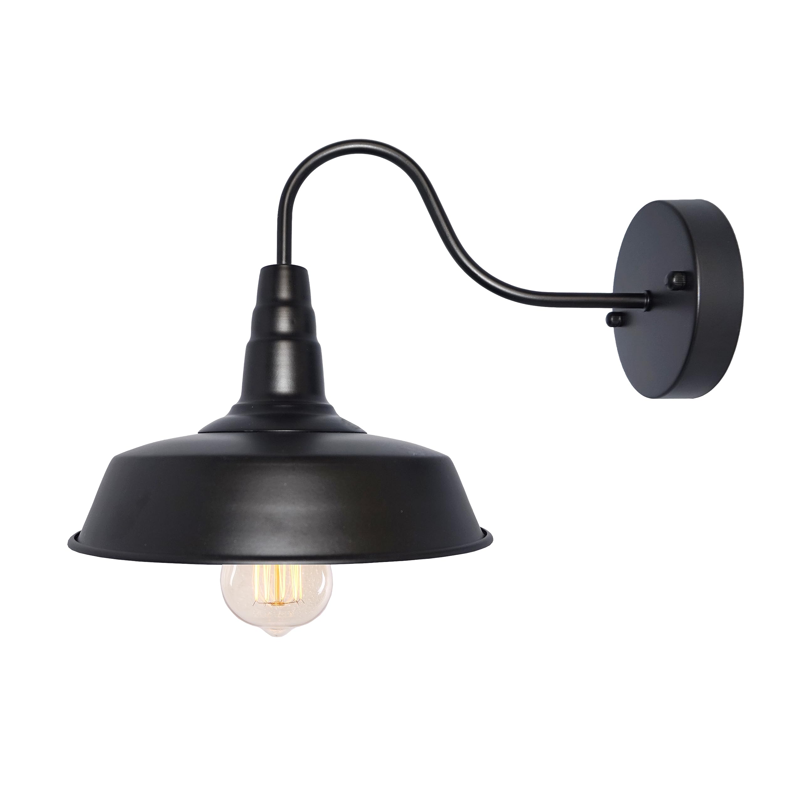 BRIGHTESS 80 retro black wall sconce close-up shows durable metal and timeless design.