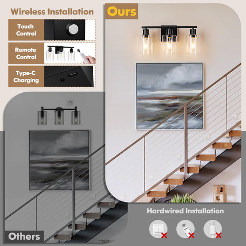 Brightever 10000mAh battery-powered sconce with long-lasting illumination.
