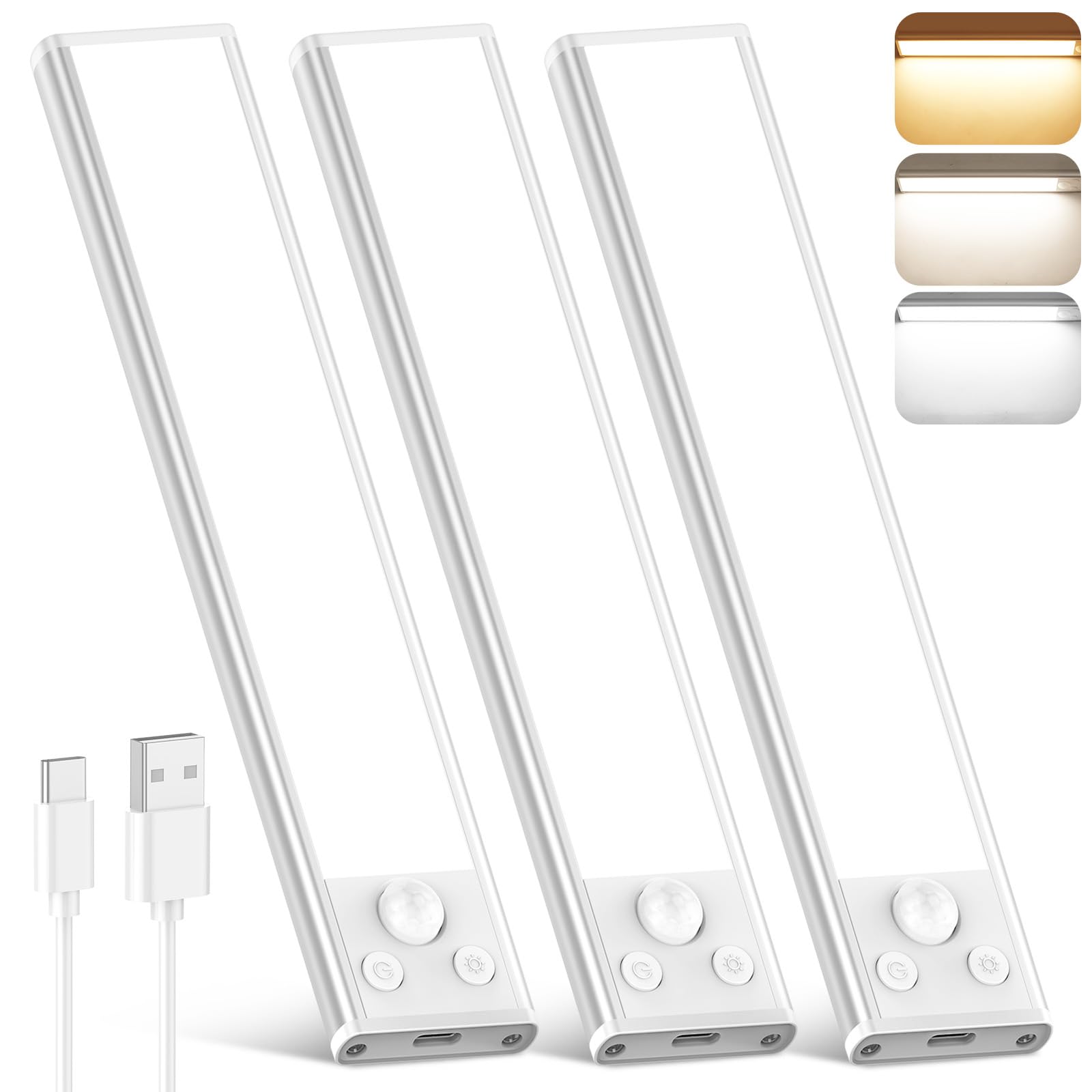 Brightever 10-inch under-cabinet light showing battery-powered operation for long brightness