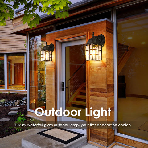 Brightever 2-pack dusk-to-dawn lanterns ready for installation and use.