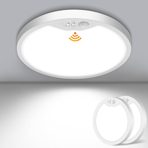 Brightever 2-pack motion sensor ceiling light, 7-inch flush mount for hallways.